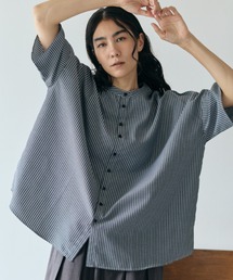 Libra Cue（リブラ キュー）の「スタンドカラーカーブヘムシャツ（シャツ/ブラウス）」