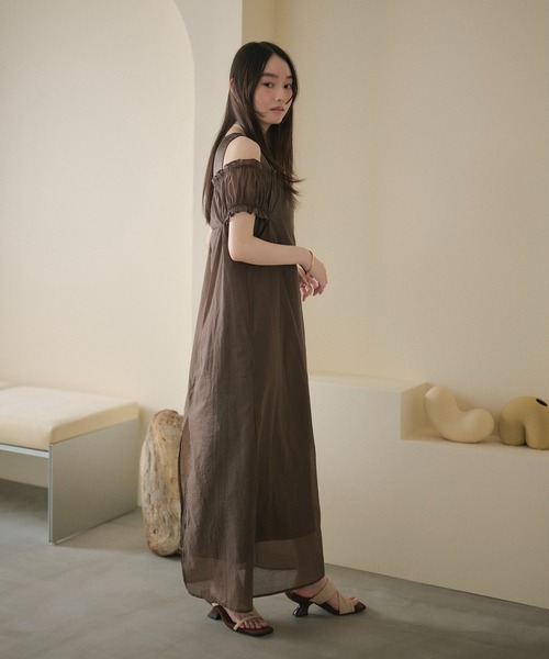LAULEN(ローレン)の「twist asymmetric heel mules /ツイストアシンメトリーヒールミュール(サンダル・レディース・ブラウン/ベージュ/ブラック・23cm/24cm/25cm)」の14枚目の写真