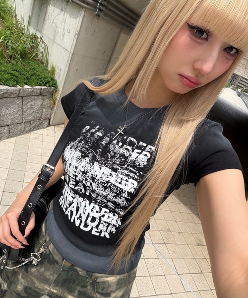 Figments（フィグメンツ）の「MEANDERフェードT（Tシャツ/カットソー・レディース・ブラック/ホワイト・FREE）」の6枚目の写真