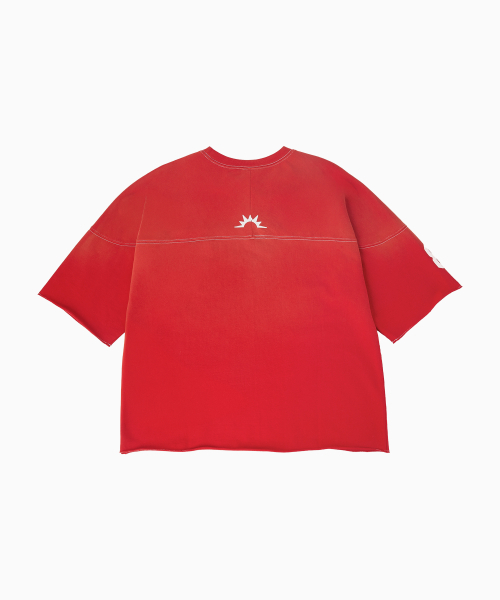HELLO SUNRISE（ハローサンライズ）の「HNT Football Tee_VTG Red（Tシャツ/カットソー・レディース・レッド・SMALL/MEDIUM）」の3枚目の写真