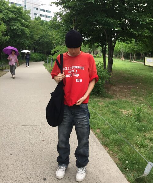 HELLO SUNRISE（ハローサンライズ）の「HNT Football Tee_VTG Red（Tシャツ/カットソー・レディース・レッド・SMALL/MEDIUM）」の7枚目の写真