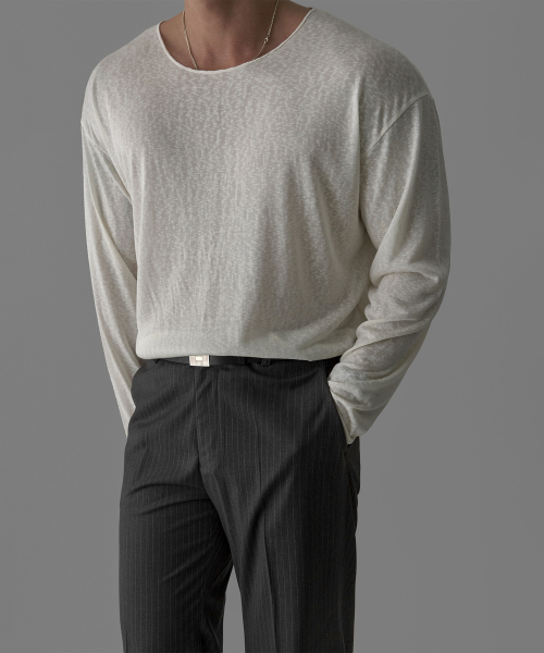 BOWLOW PRODUCT（バウロープロダクト）の「パターンマッスルヘンリネックニットティー[ブラック]（Tシャツ/カットソー・メンズ・その他・MEDIUM/LARGE/X-LARGE）」の4枚目の写真