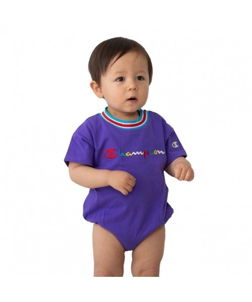 Champion(チャンピオン)の「【5/22(金)発売】Champion チャンピオン 半袖ダルマロンパース(ロンパース・キッズ・ネイビー/ピンク/パープル/グリーン/レッド・70-80cm)」の3枚目の写真