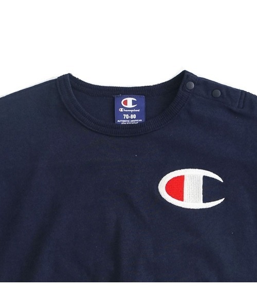 Champion(チャンピオン)の「【5/22(金)発売】Champion チャンピオン 半袖ダルマロンパース(ロンパース・キッズ・ネイビー/ピンク/パープル/グリーン/レッド・70-80cm)」の8枚目の写真