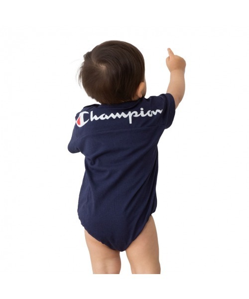 Champion(チャンピオン)の「【5/22(金)発売】Champion チャンピオン 半袖ダルマロンパース(ロンパース・キッズ・ネイビー/ピンク/パープル/グリーン/レッド・70-80cm)」の10枚目の写真