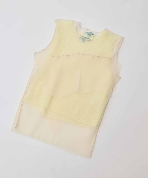 kotohayokozawa(コトハヨコザワ)の「【kotohayokozawa/コトハヨコザワ】GHOST TODO TOP *SLEEVELESS +INNER(タンクトップ・レディース・ブルー/ブラック/ホワイト/ライトブルー・FREE)」の2枚目の写真