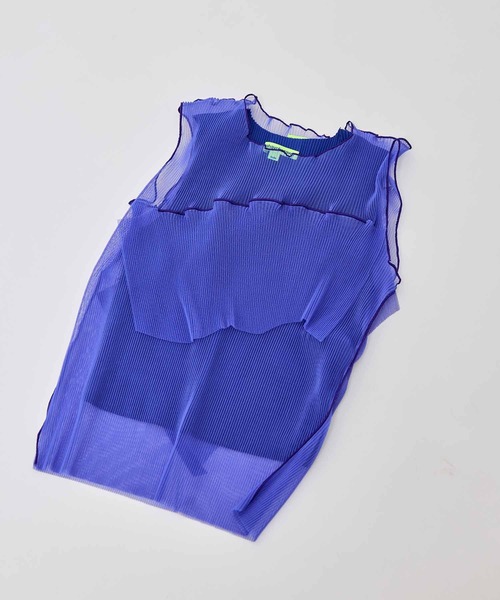 kotohayokozawa(コトハヨコザワ)の「【kotohayokozawa/コトハヨコザワ】GHOST TODO TOP *SLEEVELESS +INNER(タンクトップ・レディース・ブルー/ブラック/ホワイト/ライトブルー・FREE)」の1枚目の写真