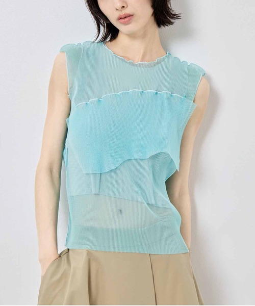 kotohayokozawa(コトハヨコザワ)の「【kotohayokozawa/コトハヨコザワ】GHOST TODO TOP *SLEEVELESS +INNER(タンクトップ・レディース・ブルー/ブラック/ホワイト/ライトブルー・FREE)」の4枚目の写真
