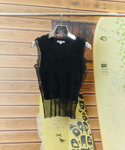 kotohayokozawa(コトハヨコザワ)の「【kotohayokozawa/コトハヨコザワ】GHOST TODO TOP *SLEEVELESS +INNER(タンクトップ・レディース・ブルー/ブラック/ホワイト/ライトブルー・FREE)」の3枚目の写真