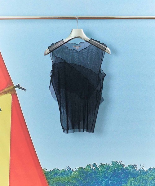 kotohayokozawa(コトハヨコザワ)の「【kotohayokozawa/コトハヨコザワ】GHOST TODO TOP *SLEEVELESS +INNER(タンクトップ・レディース・ブルー/ブラック/ホワイト/ライトブルー・FREE)」の17枚目の写真