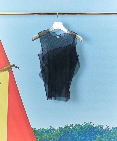 kotohayokozawa(コトハヨコザワ)の「【kotohayokozawa/コトハヨコザワ】GHOST TODO TOP *SLEEVELESS +INNER(タンクトップ・レディース・ブルー/ブラック/ホワイト/ライトブルー・FREE)」の6枚目の写真