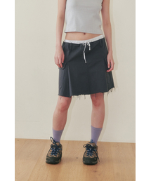 LAYERED CARGO SKIRT, CHARCOAL