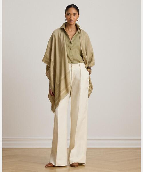 LAUREN RALPH LAUREN(ローレン ラルフ ローレン)の「ベルティングモチーフ ジャカード Ruana(ポンチョ・レディース・グリーン・ONE)」の6枚目の写真