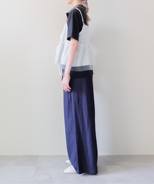 DOLLUPOOPS(ドールアップウップス)の「Floral Thermal Ribbon Camisole(フラワーサーマルリボンキャミソール)(キャミソール・レディース・グレー/ブラック/オフホワイト・FREE)」の13枚目の写真