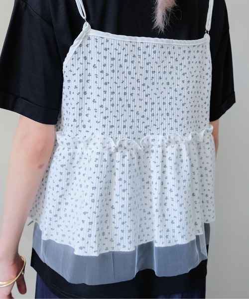DOLLUPOOPS(ドールアップウップス)の「Floral Thermal Ribbon Camisole(フラワーサーマルリボンキャミソール)(キャミソール・レディース・グレー/ブラック/オフホワイト・FREE)」の11枚目の写真