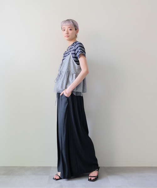 DOLLUPOOPS(ドールアップウップス)の「Floral Thermal Ribbon Camisole(フラワーサーマルリボンキャミソール)(キャミソール・レディース・グレー/ブラック/オフホワイト・FREE)」の18枚目の写真