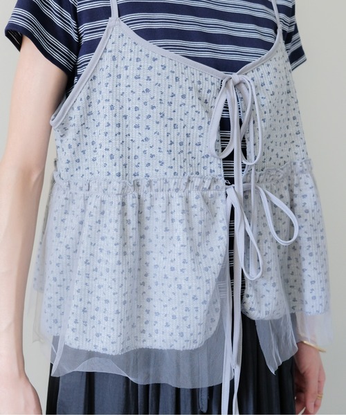 DOLLUPOOPS(ドールアップウップス)の「Floral Thermal Ribbon Camisole(フラワーサーマルリボンキャミソール)(キャミソール・レディース・グレー/ブラック/オフホワイト・FREE)」の21枚目の写真