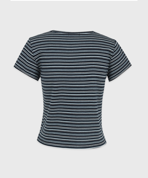 MICANE(ミケーネ)の「ラビンストライプミニマルTシャツ(Tシャツ/カットソー・レディース・ネイビー・SMALL/MEDIUM/LARGE/X-LARGE)」の7枚目の写真