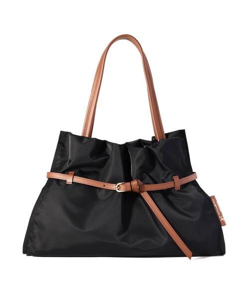 VIOLAd'ORO(ヴィオラドーロ)の「VIOLAd’ORO (ヴィオラドーロ) ナイロンギャザーBAG/BIANCA/Lサイズ/V-2294(トートバッグ・レディース・ベージュ/ブラック/チャコールグレー・F)」の1枚目の写真