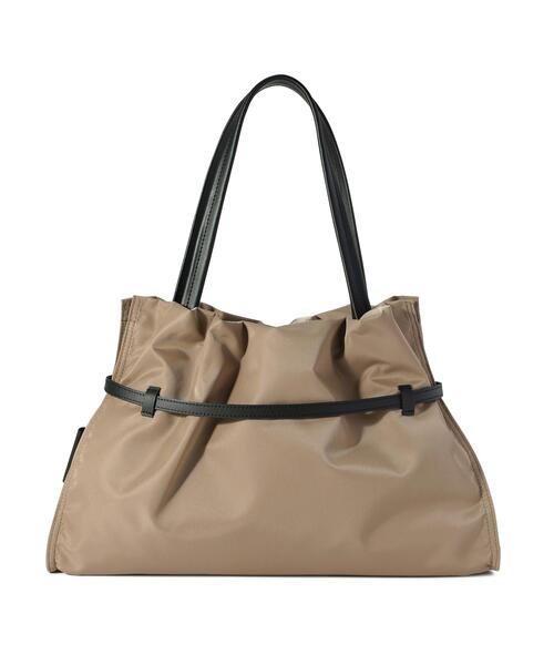VIOLAd'ORO(ヴィオラドーロ)の「VIOLAd’ORO (ヴィオラドーロ) ナイロンギャザーBAG/BIANCA/Lサイズ/V-2294(トートバッグ・レディース・ベージュ/ブラック/チャコールグレー・F)」の5枚目の写真