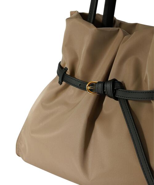 VIOLAd'ORO(ヴィオラドーロ)の「VIOLAd’ORO (ヴィオラドーロ) ナイロンギャザーBAG/BIANCA/Lサイズ/V-2294(トートバッグ・レディース・ベージュ/ブラック/チャコールグレー・F)」の7枚目の写真