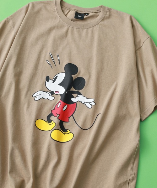 MICKEY MOUSE(ミッキーマウス)の「MICKEY MOUSE ミッキーBIG T 半袖(Tシャツ/カットソー・メンズ・チャコールグレー/ベージュ/ダークグリーン/ホワイト系その他/杢グレー/オフホワイト/ネイビー/チャコール・M/XL/L)」の6枚目の写真