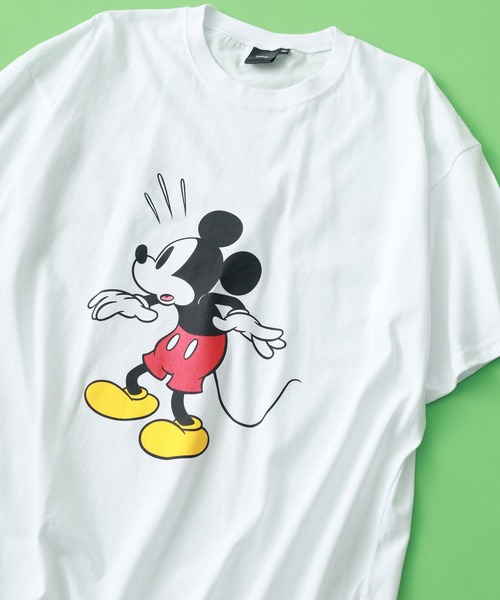 MICKEY MOUSE(ミッキーマウス)の「MICKEY MOUSE ミッキーBIG T 半袖(Tシャツ/カットソー・メンズ・チャコールグレー/ベージュ/ダークグリーン/ホワイト系その他/杢グレー/オフホワイト/ネイビー/チャコール・M/XL/L)」の3枚目の写真