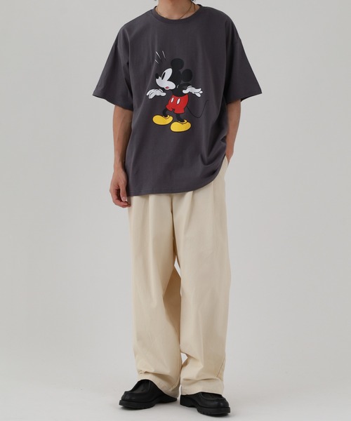 MICKEY MOUSE(ミッキーマウス)の「MICKEY MOUSE ミッキーBIG T 半袖(Tシャツ/カットソー・メンズ・チャコールグレー/ベージュ/ダークグリーン/ホワイト系その他/杢グレー/オフホワイト/ネイビー/チャコール・M/XL/L)」の17枚目の写真