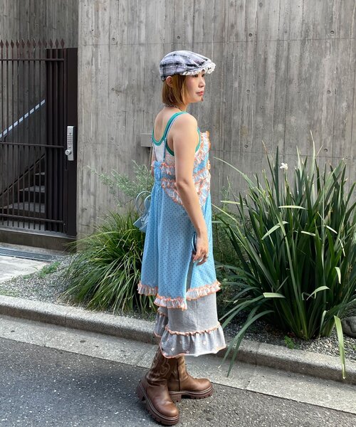 HELLO.SANFRANCISCO(ハローサンフランシスコ)の「【HELLO.SANFRANCISCO/ハローサンフランシスコ】ドット柄レースキャミチュニック(チュニック・レディース・イエロー/ブルー・ONE SIZE)」の9枚目の写真