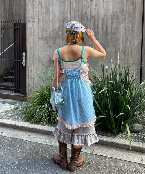 HELLO.SANFRANCISCO(ハローサンフランシスコ)の「【HELLO.SANFRANCISCO/ハローサンフランシスコ】ドット柄レースキャミチュニック(チュニック・レディース・イエロー/ブルー・ONE SIZE)」の10枚目の写真