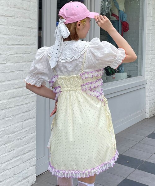 HELLO.SANFRANCISCO(ハローサンフランシスコ)の「【HELLO.SANFRANCISCO/ハローサンフランシスコ】ドット柄レースキャミチュニック(チュニック・レディース・イエロー/ブルー・ONE SIZE)」の13枚目の写真