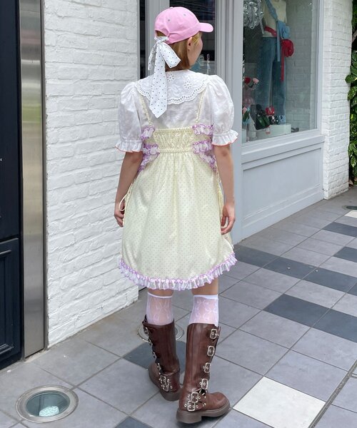 HELLO.SANFRANCISCO(ハローサンフランシスコ)の「【HELLO.SANFRANCISCO/ハローサンフランシスコ】ドット柄レースキャミチュニック(チュニック・レディース・イエロー/ブルー・ONE SIZE)」の16枚目の写真