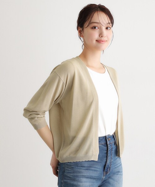 LAURA ASHLEY(ローラアシュレイ)の「【UVカット】トッパーカーディガン(カーディガン/ボレロ・レディース・ライトグレー/ブラウン系・40/38)」の3枚目の写真