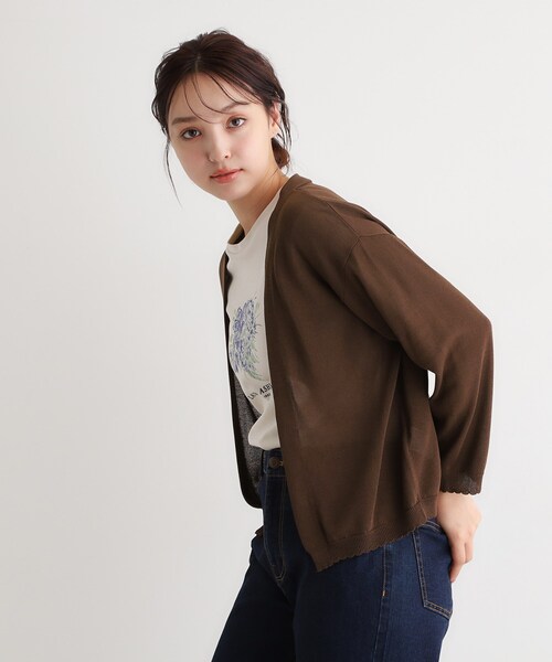 LAURA ASHLEY(ローラアシュレイ)の「【UVカット】トッパーカーディガン(カーディガン/ボレロ・レディース・ライトグレー/ブラウン系・40/38)」の7枚目の写真