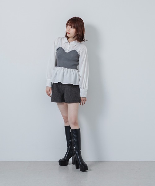 EVOL(イーボル)の「【XS-Lサイズ展開・美脚効果あり】12cmストームソフトストレッチロングブーツ JB4096(ブーツ・レディース・ブラック/ベージュ・S/M/L/XS)」の14枚目の写真