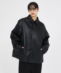 FORTUNA HOMME（フォルトゥナオム）の「【FORTUNA /フォルトゥナ】ECOレザーコーチジャケット / ユニセックス / FHJK-0262（ブルゾン）」