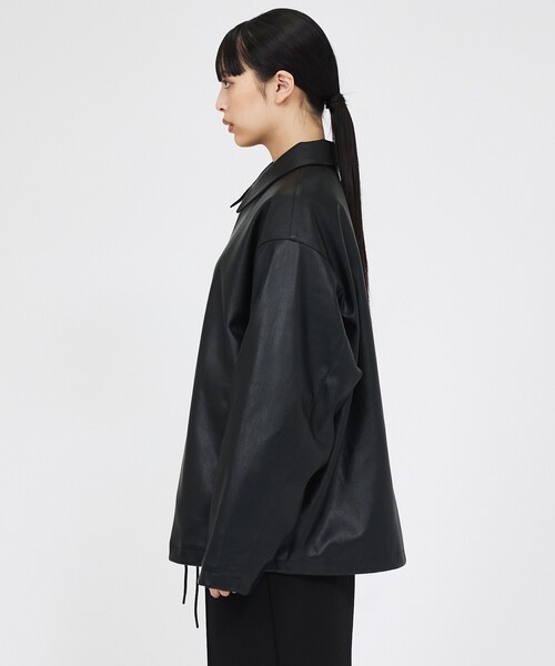 FORTUNA HOMME(フォルトゥナオム)の「【FORTUNA /フォルトゥナ】ECOレザーコーチジャケット / ユニセックス / FHJK-0262(ブルゾン・メンズ・ブラック/ダークブラウン・M/L)」の5枚目の写真