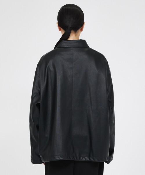 FORTUNA HOMME(フォルトゥナオム)の「【FORTUNA /フォルトゥナ】ECOレザーコーチジャケット / ユニセックス / FHJK-0262(ブルゾン・メンズ・ブラック/ダークブラウン・M/L)」の6枚目の写真