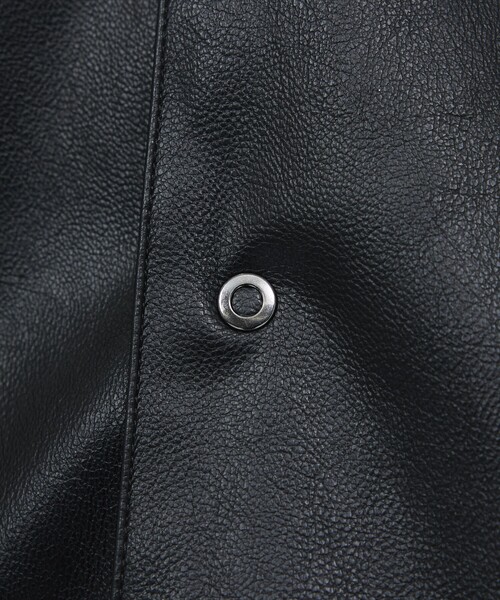 FORTUNA HOMME(フォルトゥナオム)の「【FORTUNA /フォルトゥナ】ECOレザーコーチジャケット / ユニセックス / FHJK-0262(ブルゾン・メンズ・ブラック/ダークブラウン・M/L)」の10枚目の写真