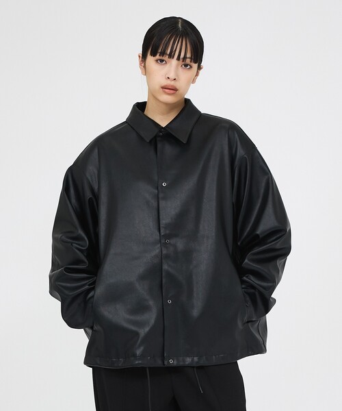 FORTUNA HOMME(フォルトゥナオム)の「【FORTUNA /フォルトゥナ】ECOレザーコーチジャケット / ユニセックス / FHJK-0262(ブルゾン・メンズ・ブラック/ダークブラウン・M/L)」の15枚目の写真