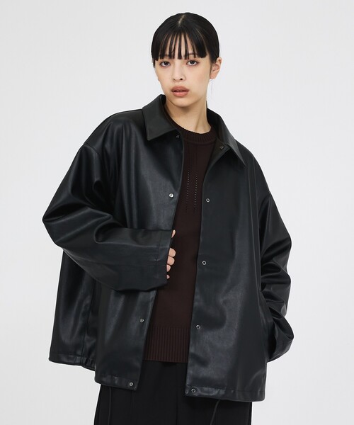 FORTUNA HOMME(フォルトゥナオム)の「【FORTUNA /フォルトゥナ】ECOレザーコーチジャケット / ユニセックス / FHJK-0262(ブルゾン・メンズ・ブラック/ダークブラウン・M/L)」の16枚目の写真