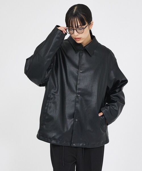 FORTUNA HOMME(フォルトゥナオム)の「【FORTUNA /フォルトゥナ】ECOレザーコーチジャケット / ユニセックス / FHJK-0262(ブルゾン・メンズ・ブラック/ダークブラウン・M/L)」の17枚目の写真