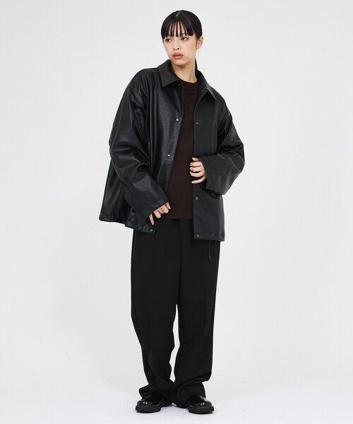 FORTUNA HOMME(フォルトゥナオム)の「【FORTUNA /フォルトゥナ】ECOレザーコーチジャケット / ユニセックス / FHJK-0262(ブルゾン・メンズ・ブラック/ダークブラウン・M/L)」の19枚目の写真