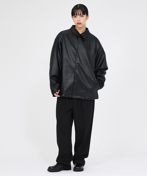 FORTUNA HOMME(フォルトゥナオム)の「【FORTUNA /フォルトゥナ】ECOレザーコーチジャケット / ユニセックス / FHJK-0262(ブルゾン・メンズ・ブラック/ダークブラウン・M/L)」の20枚目の写真