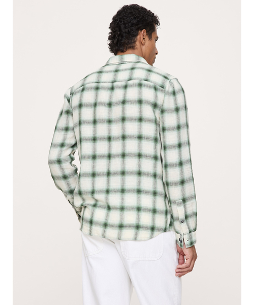 Banana Republic（バナナリパブリック）の「LS ST PLAID LINEN-COTTON SHIRT（シャツ/ブラウス・メンズ・グリーン/ベージュ・S/M/L/XL）」の3枚目の写真