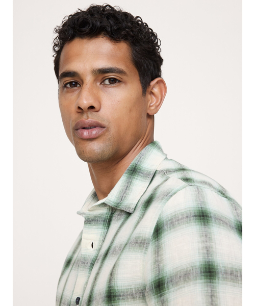 Banana Republic（バナナリパブリック）の「LS ST PLAID LINEN-COTTON SHIRT（シャツ/ブラウス・メンズ・グリーン/ベージュ・S/M/L/XL）」の4枚目の写真