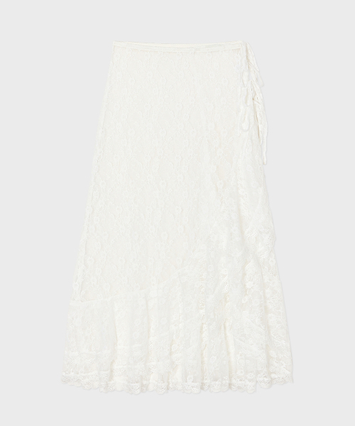 MINCO(ミンシオ)の「Frill Lace Wrap Skirt (Ivory)(スカート・レディース・その他・FREE)」の1枚目の写真