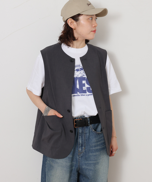 JOURNAL STANDARD LUXE(ジャーナルスタンダード ラックス)の「《追加2》トロピカルベスト(その他アウター・レディース・チャコールグレー/ブラック・FREE)」の2枚目の写真