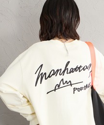 [MANHATTAN PORTAGE/マンハッタンポーテージ] 別注 ピグメント染め 手描き風ロゴ刺繍ロングスリーブTシャツ