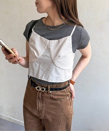 リボンビスチェ付きボーダーTシャツ